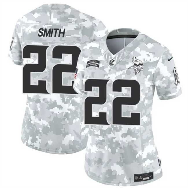 Women%27s Minnesota Vikings #22 Harrison Smith 2024 F.U.S.E Arctic Camo Salute To Service Limited Stitched Jersey Dzhi->minnesota vikings->NFL Jersey